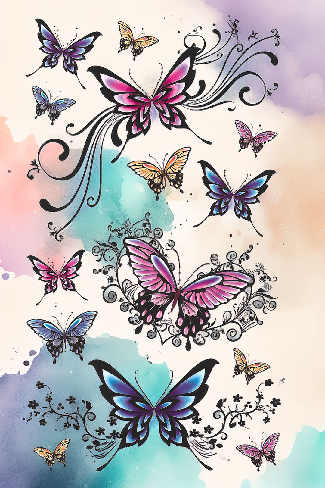 Boho Butterfly Tattoos