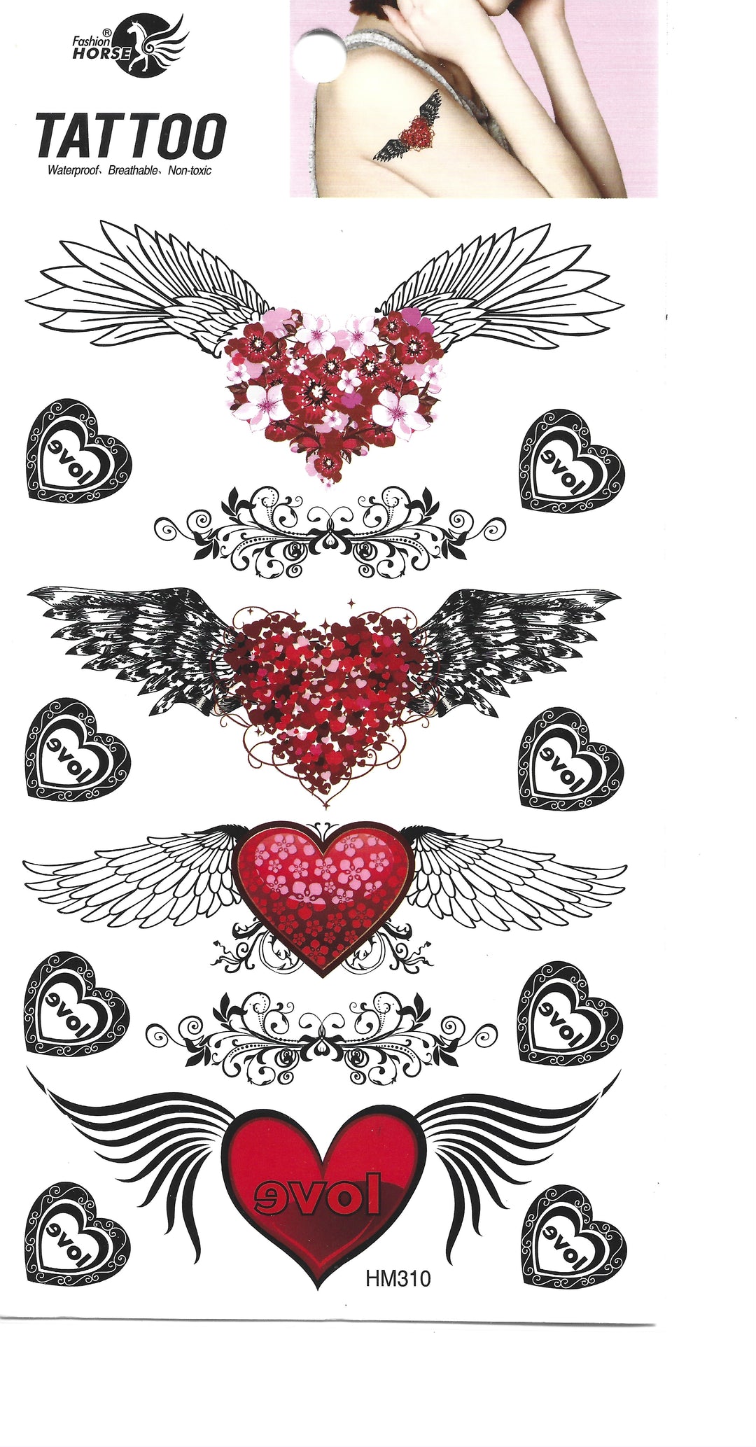 Bohemian Winged Heart Tattoo