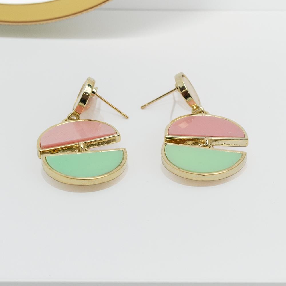 Pastel Geometric Dangle Earrings