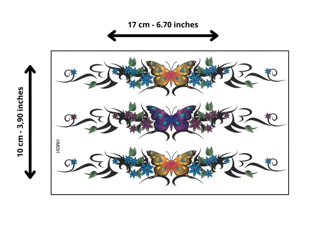 Butterfly & Floral Tattoo