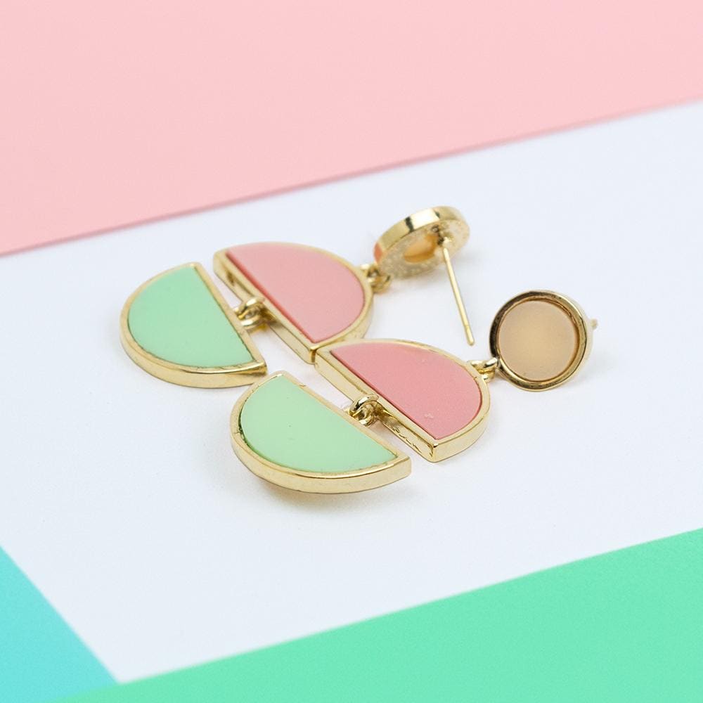 Pastel Geometric Dangle Earrings
