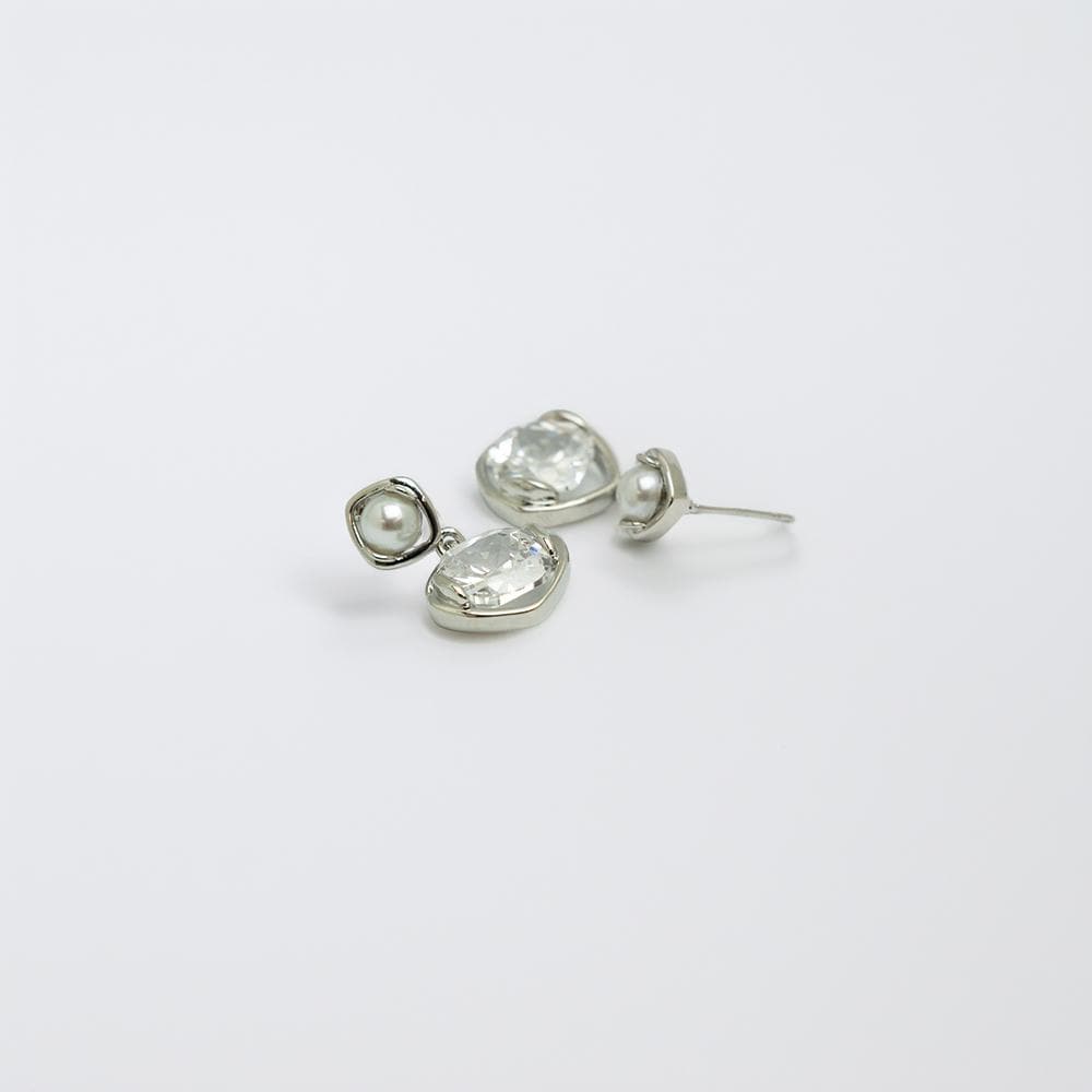 Silver & Pearl Drop Earrings