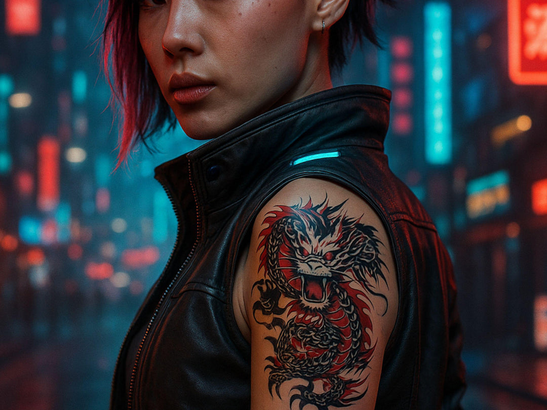 Dragon Tattoo - Red & Black