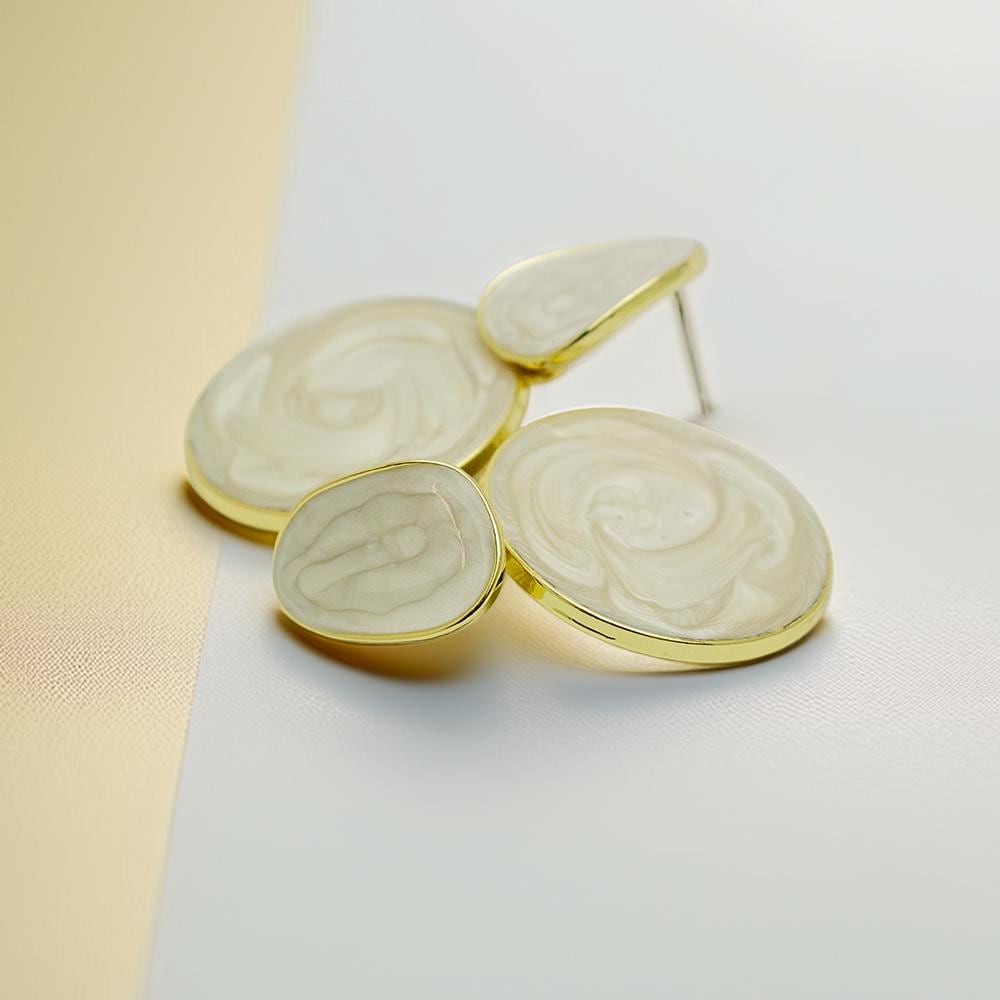 Ivory & Gold Resin Drop Earrings