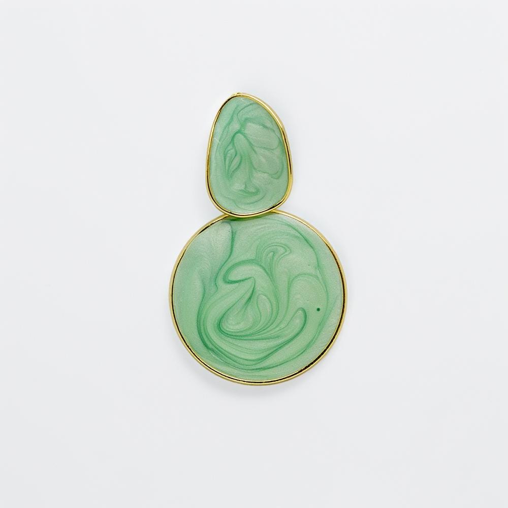 Mint Green Swirl Resin Earrings