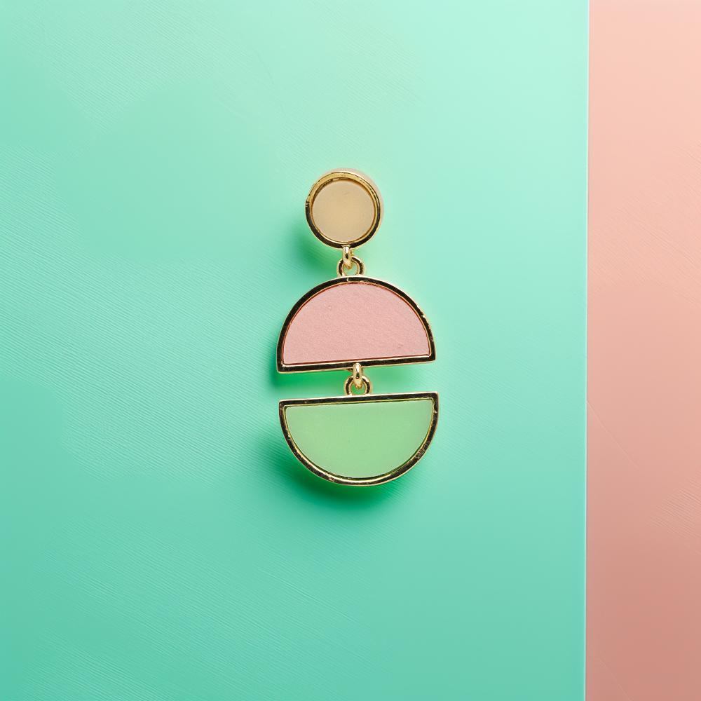 Pastel Geometric Dangle Earrings
