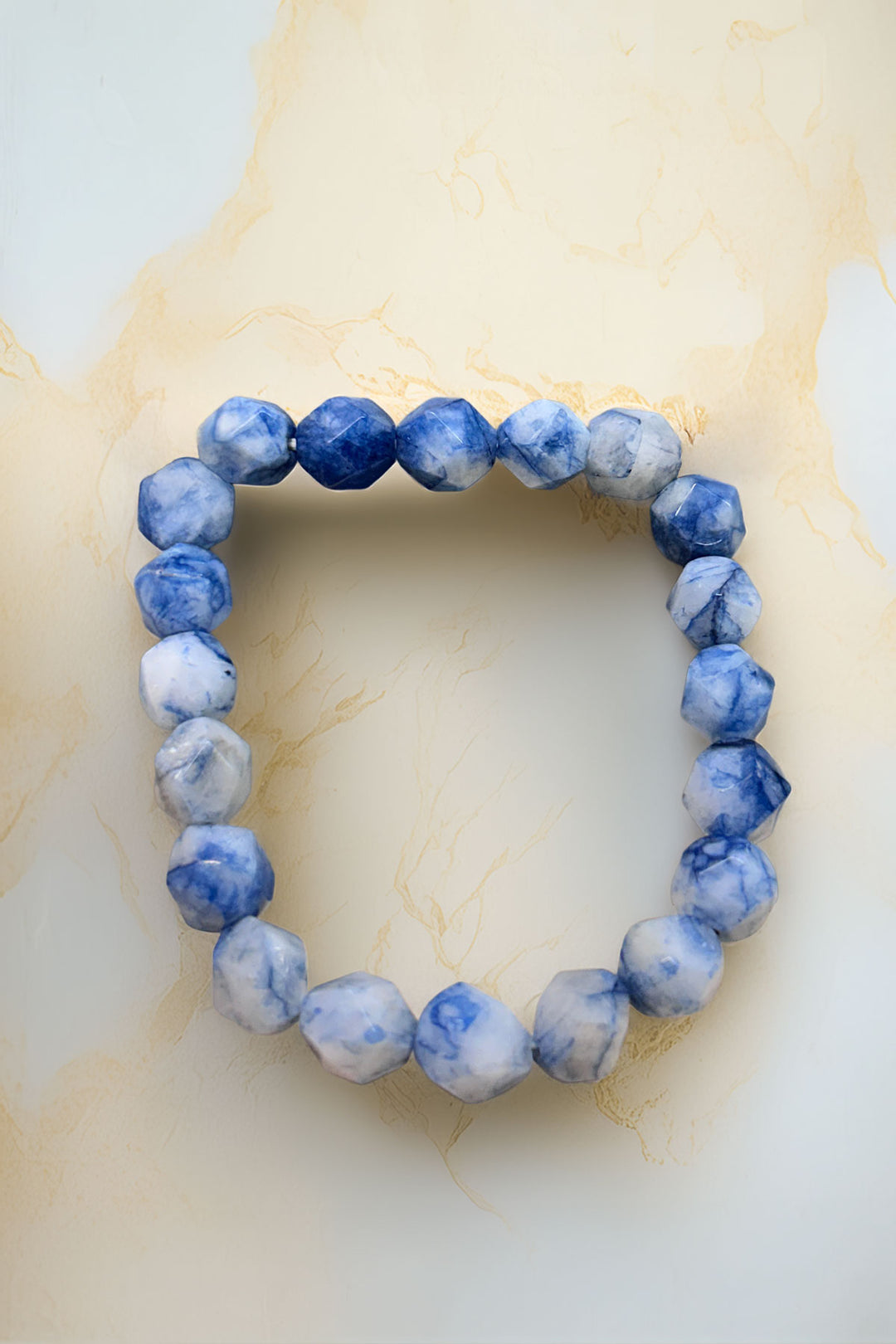 Boho spirit blue beaded bracelet with calming aura