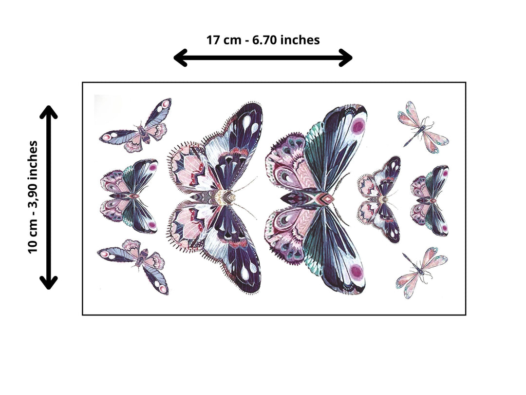 Butterfly tattoo size guide showcasing dimensions