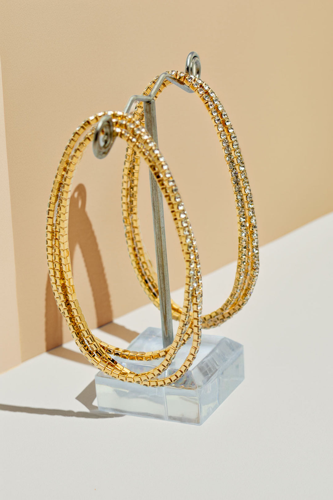 Rhinestone bracelets on display stand