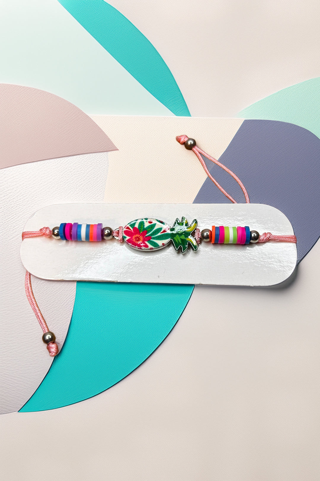 Artistic perspective of friendship bracelet with beads