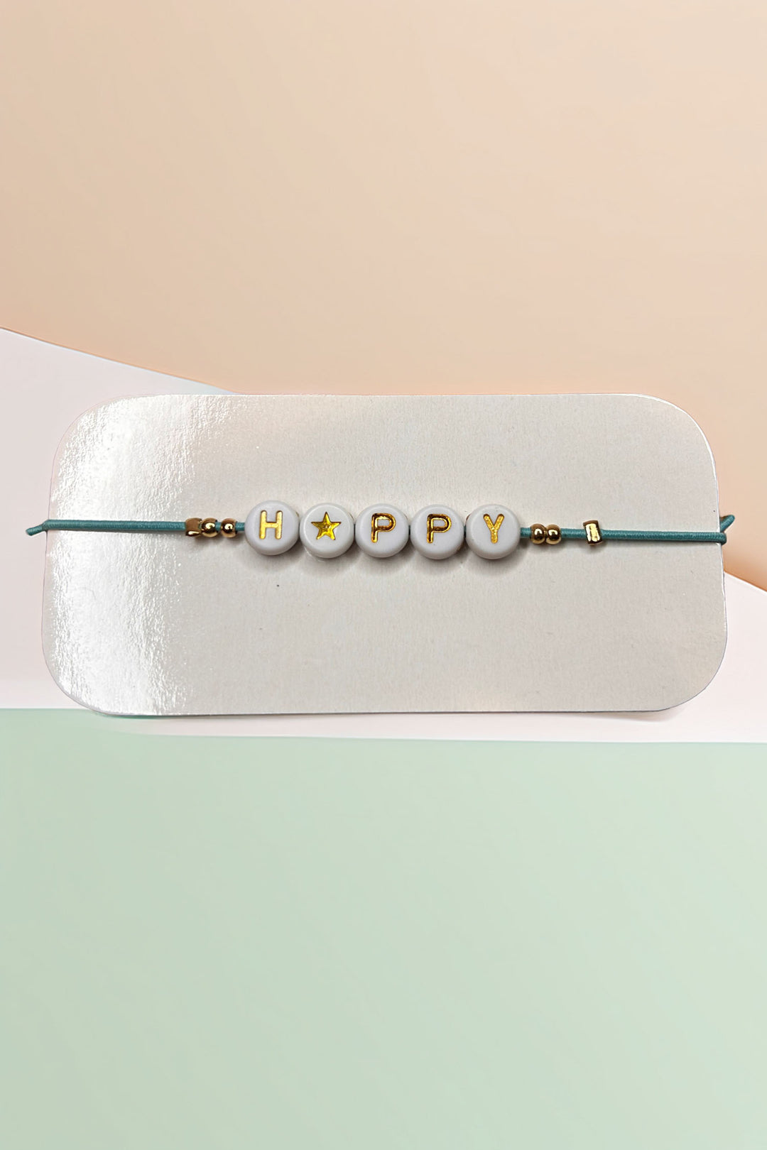 Full front display of beaded bracelet