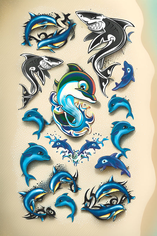 Dolphin & Shark Tribal Tattoos