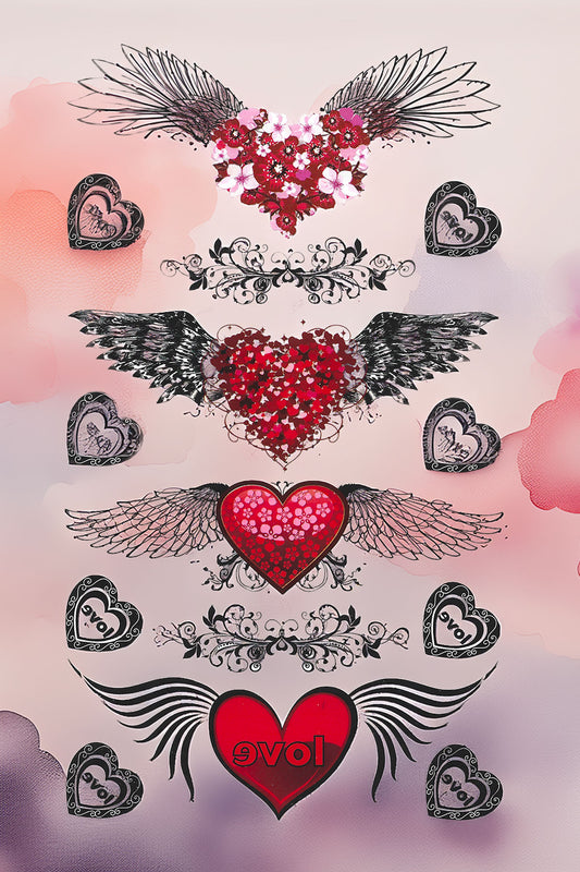 Bohemian Winged Heart Tattoo