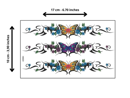 Butterfly & Floral Tattoo