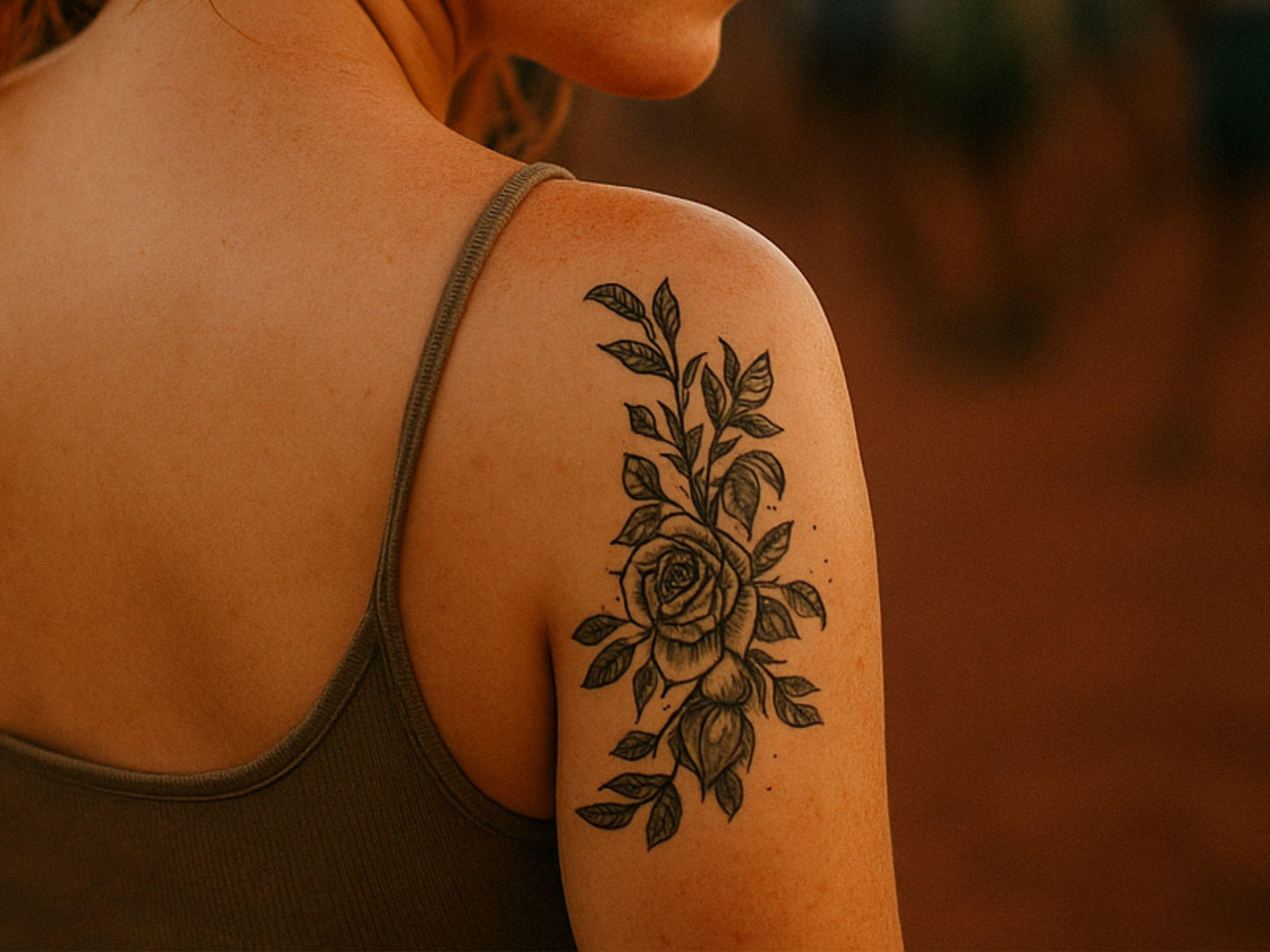 Floral Rose Tattoo