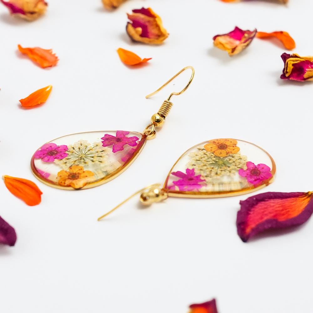 Teardrop Floral Earrings