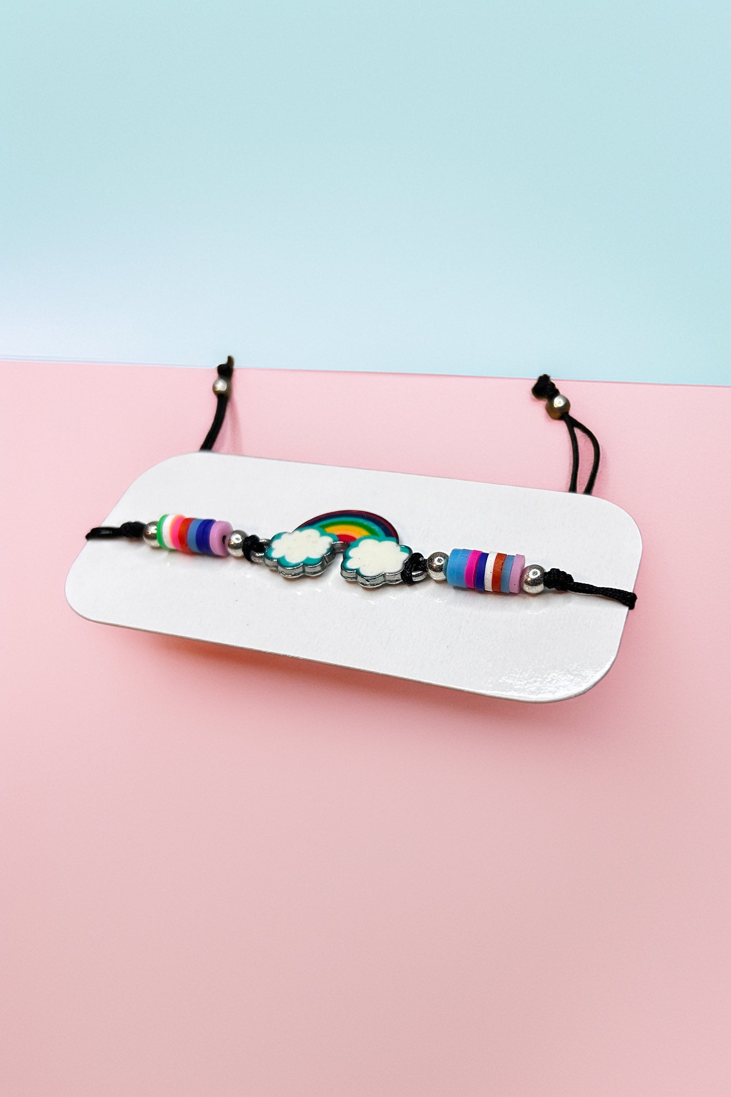 Side angle of rainbow bracelet