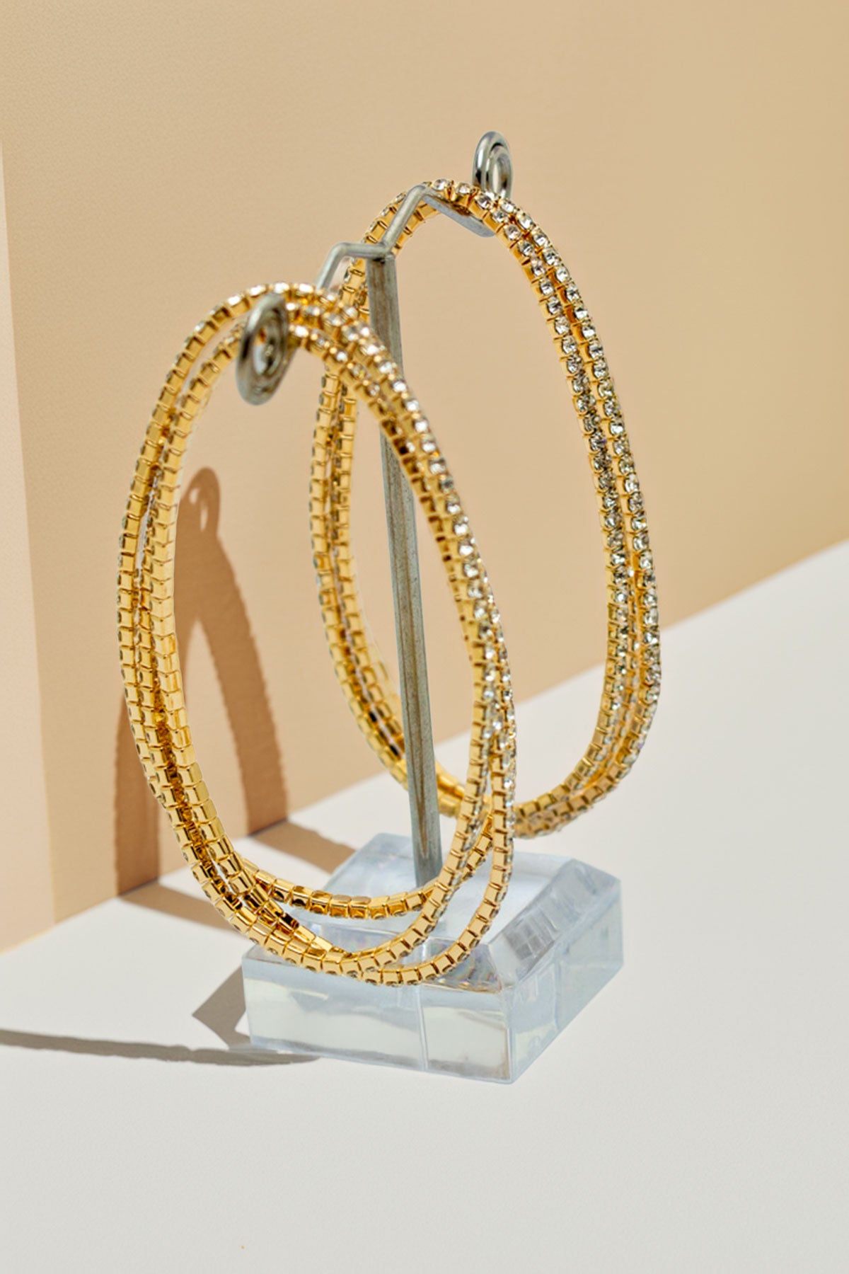Rhinestone bracelets on display stand