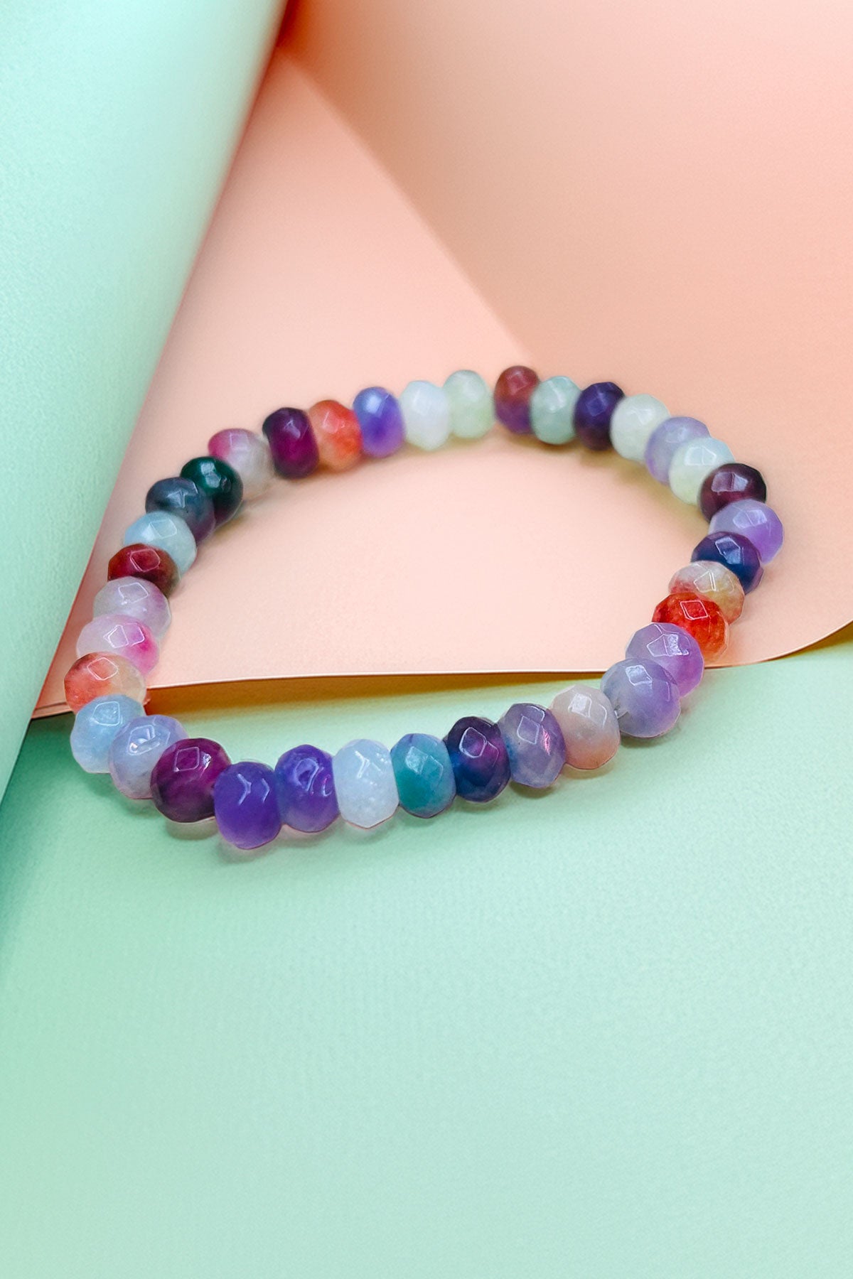 Colorful bracelet with a curved view