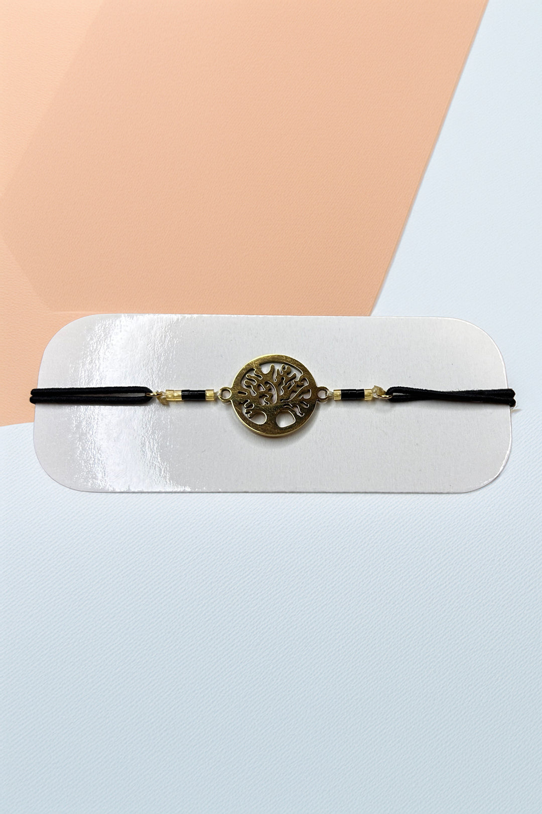 Front view of Tree of Life bracelet emphasizing charm detail