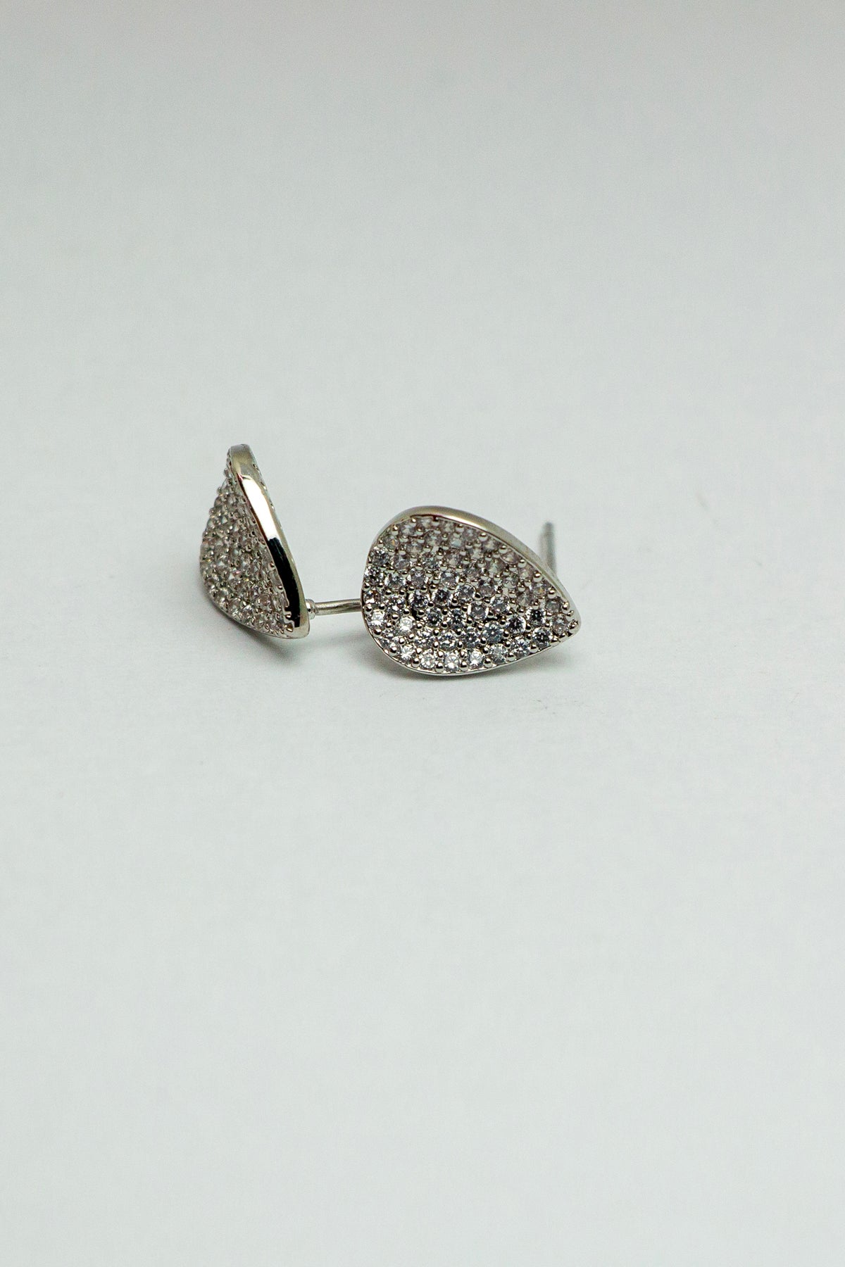Side angle of teardrop earrings